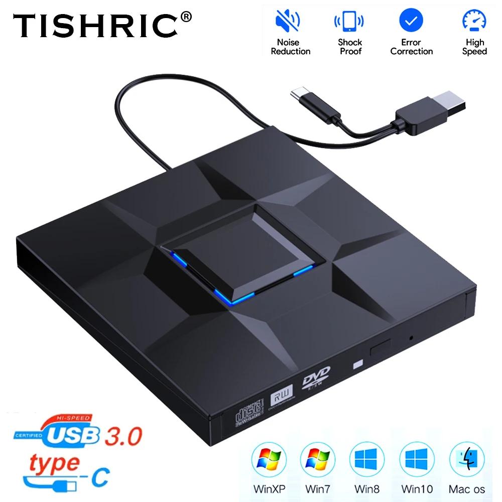 TISHRIC B11-Y  ̺, USB 3.0 C Ÿ CD , ޴ DVD-RW CD-RW, DVD ̺ CD  , PC Ʈ ũž